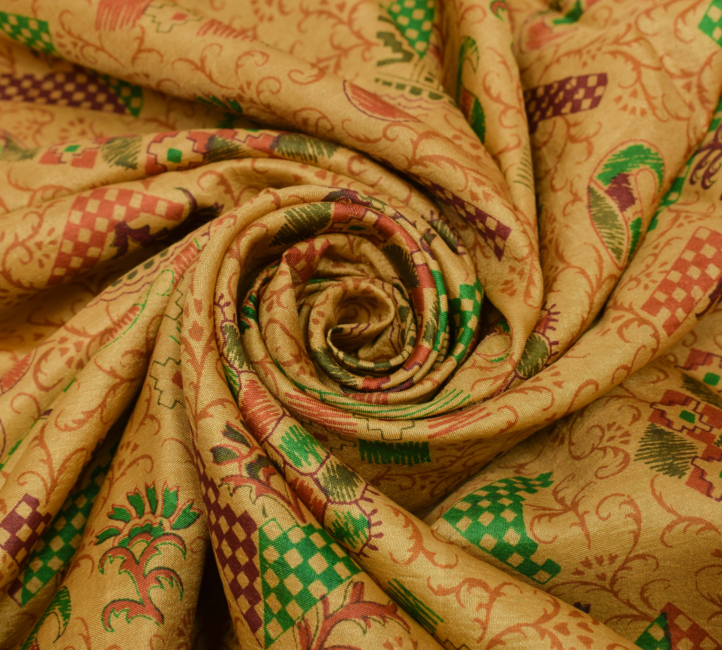 Sari Artwork Vintage Scrap Fabric for Crafting Projects - Fabric Lots