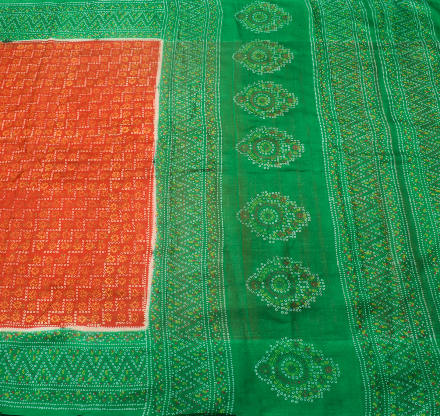 Sushila Vintage Red Scrap Saree 100% Pure Silk Printed Floral Sari Craft Fabric