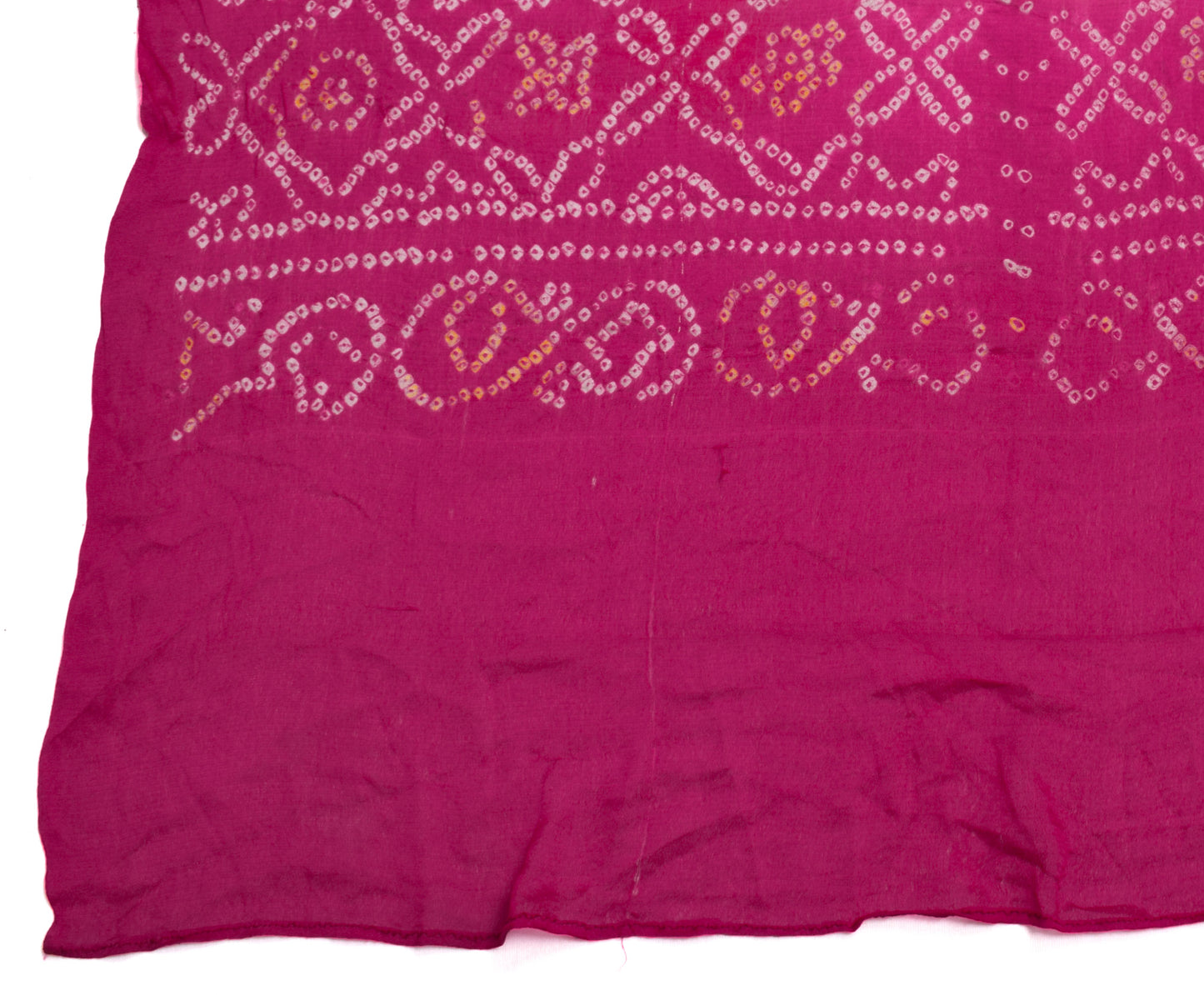 Sushila Vintage Magenta Scrap Dupatta Georgette Silk Bandhani Printed Long Stole