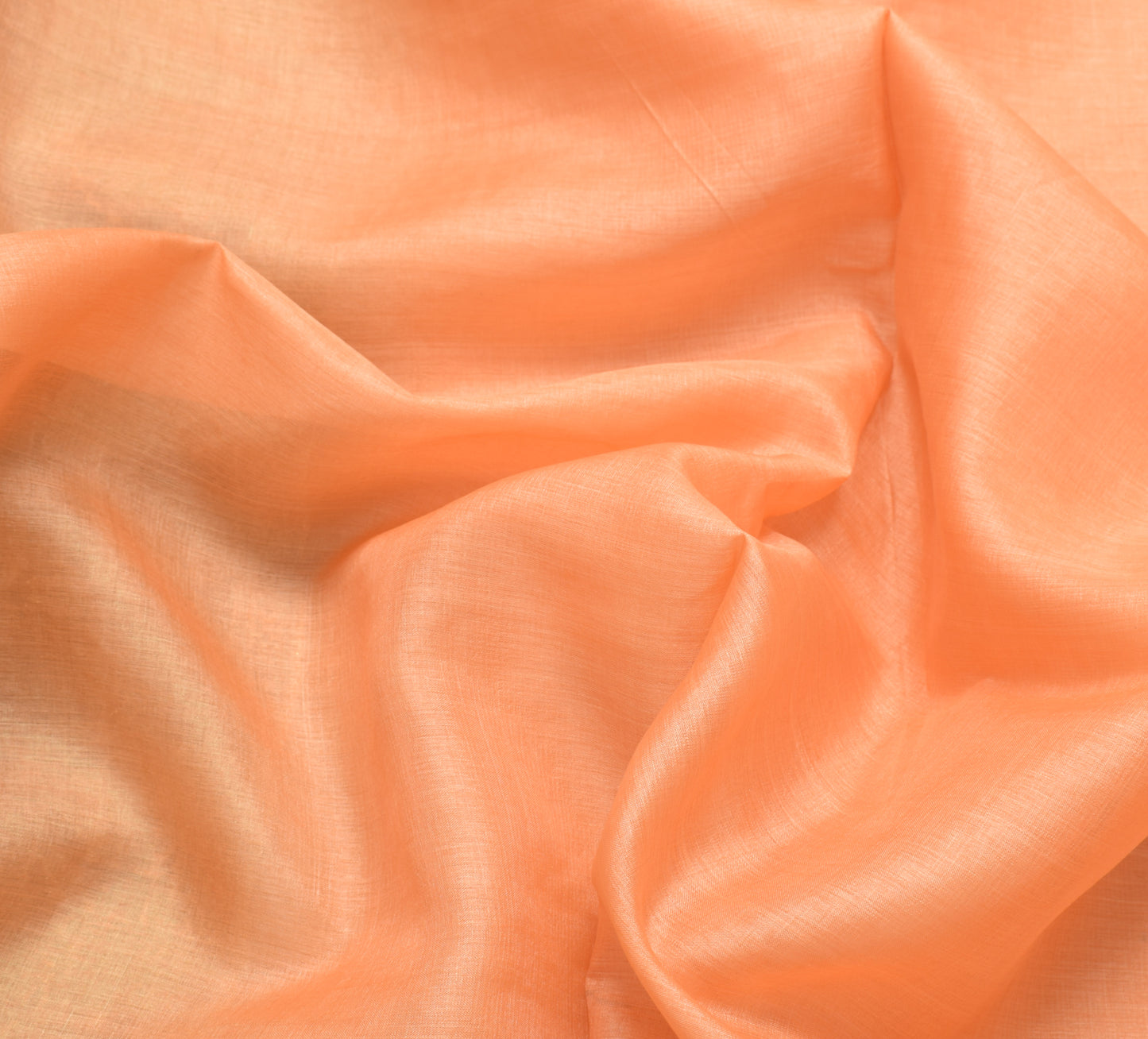 Sushila Vintage Peach Saree 100% Pure Silk Woven Plain Sari 5 YD Craft Fabric