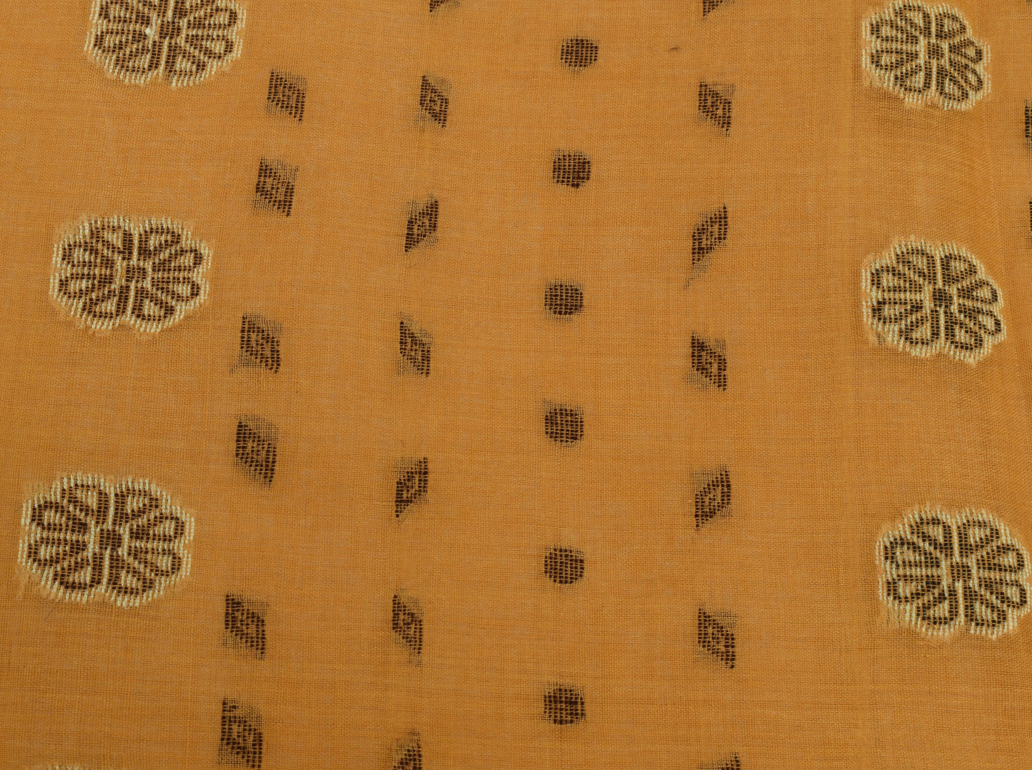 Sushila Vintage Brown Saree 100% Pure Cotton Weaving Sari 5 Yard Craft Fabric