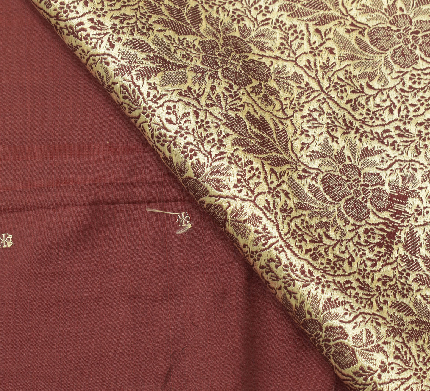 Sushila Vintage Maroon Saree Indian Art Silk Woven Sari 5 yard Craft Deco Fabric