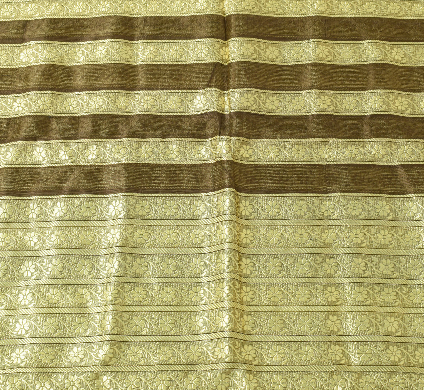 Sushila Vintage Antique Green Saree 100% Pure Silk Woven Banarasi Sari Fabric