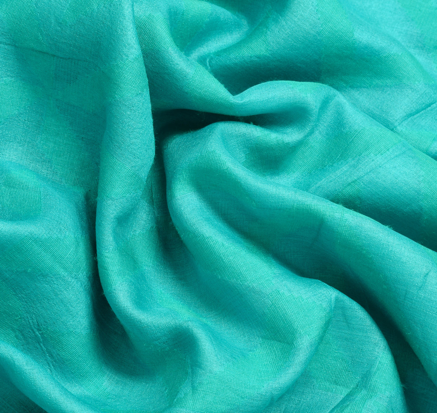 Sushila Vintage Green Blue Indian  Saree Blend Silk Woven Sari 5 Yard Fabric