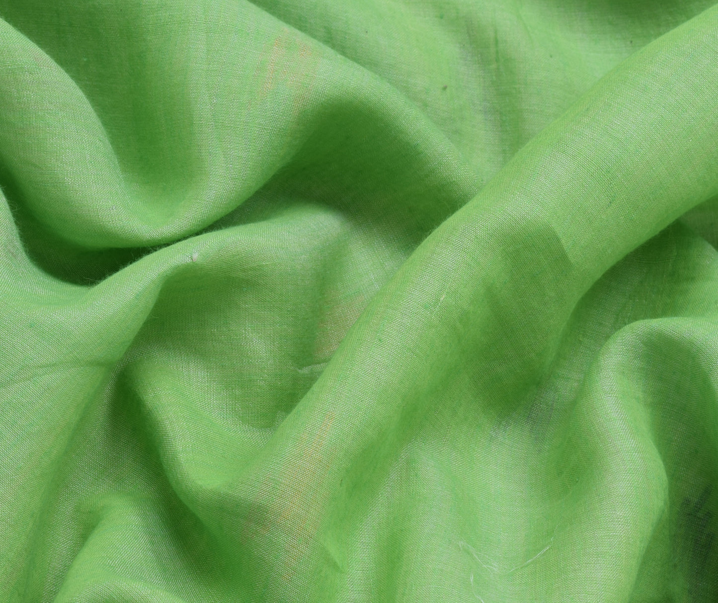 Sushila Vintage Green Indian Saree Pure Cotton Woven Floral Sari Decor Fabric