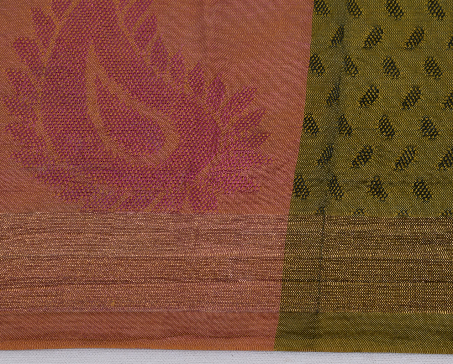 Sushila Vintage Multi Color Saree Pure Silk All Over Woven Floral Sari Fabric