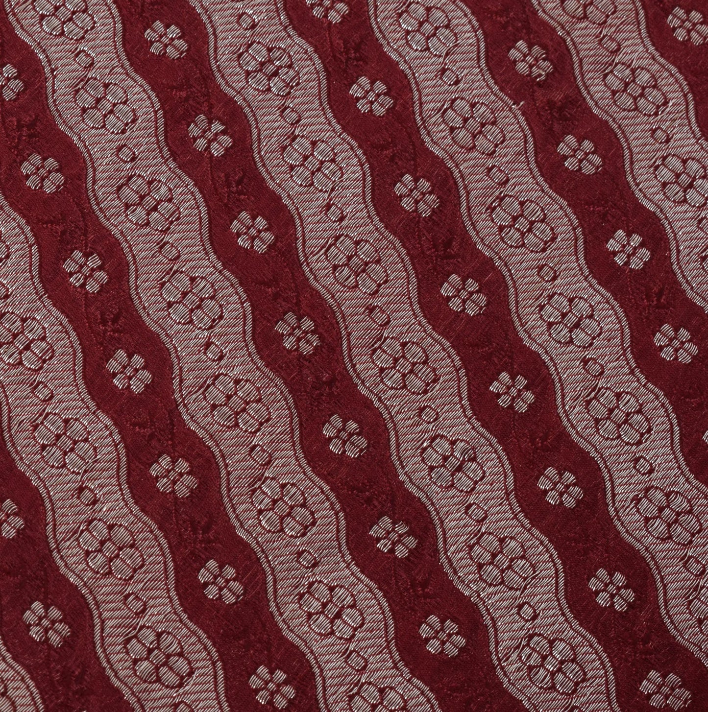 Sushila Vintage Maroon Sari Blend Silk Woven Zari Brocade Banarasi Saree Fabric