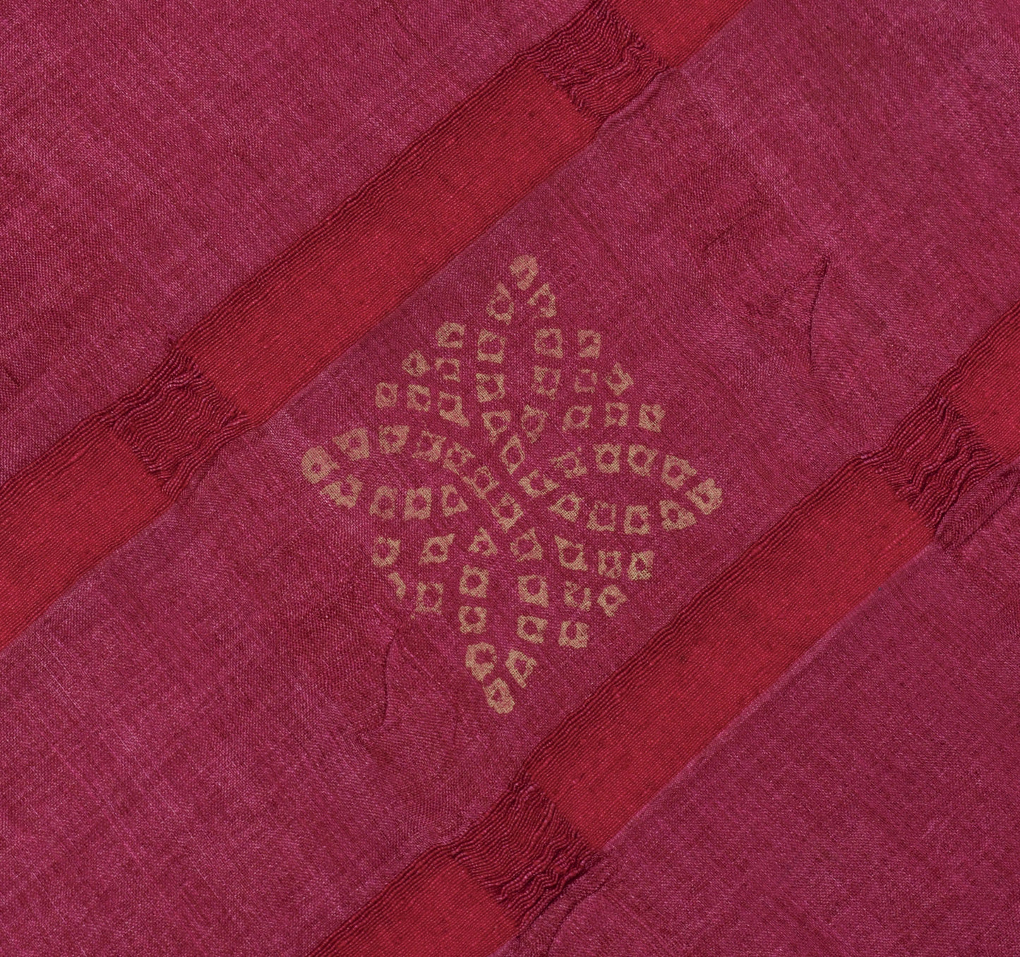 Sushila Vintage Magenta Sari Pure Silk Embroidered & Printed Paisley Sari Fabric