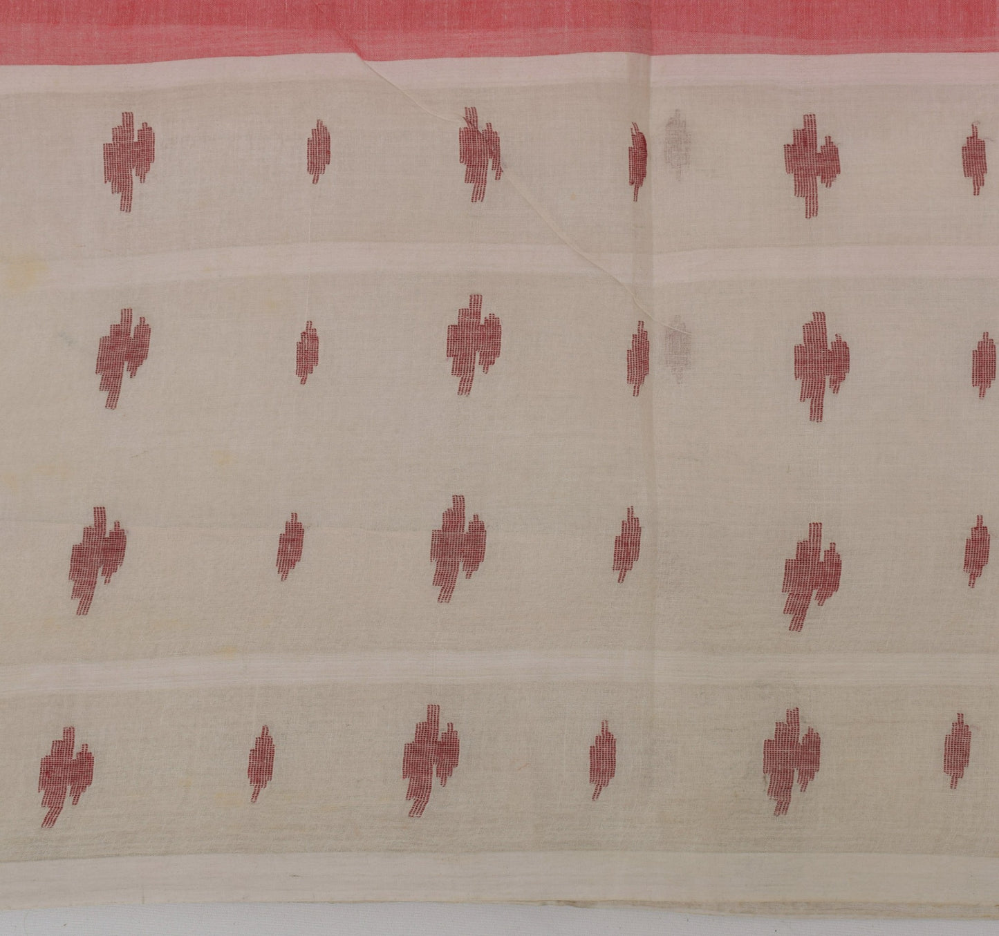 Sushila Vintage Peach Saree Pure Cotton Woven Ikkat Patola Sari Decor Fabric