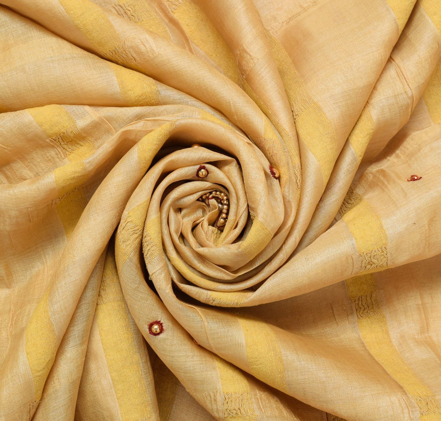 Sushila Vintage Cream Saree Pure Silk Woven Embroidered Indian Sari Decor Fabric