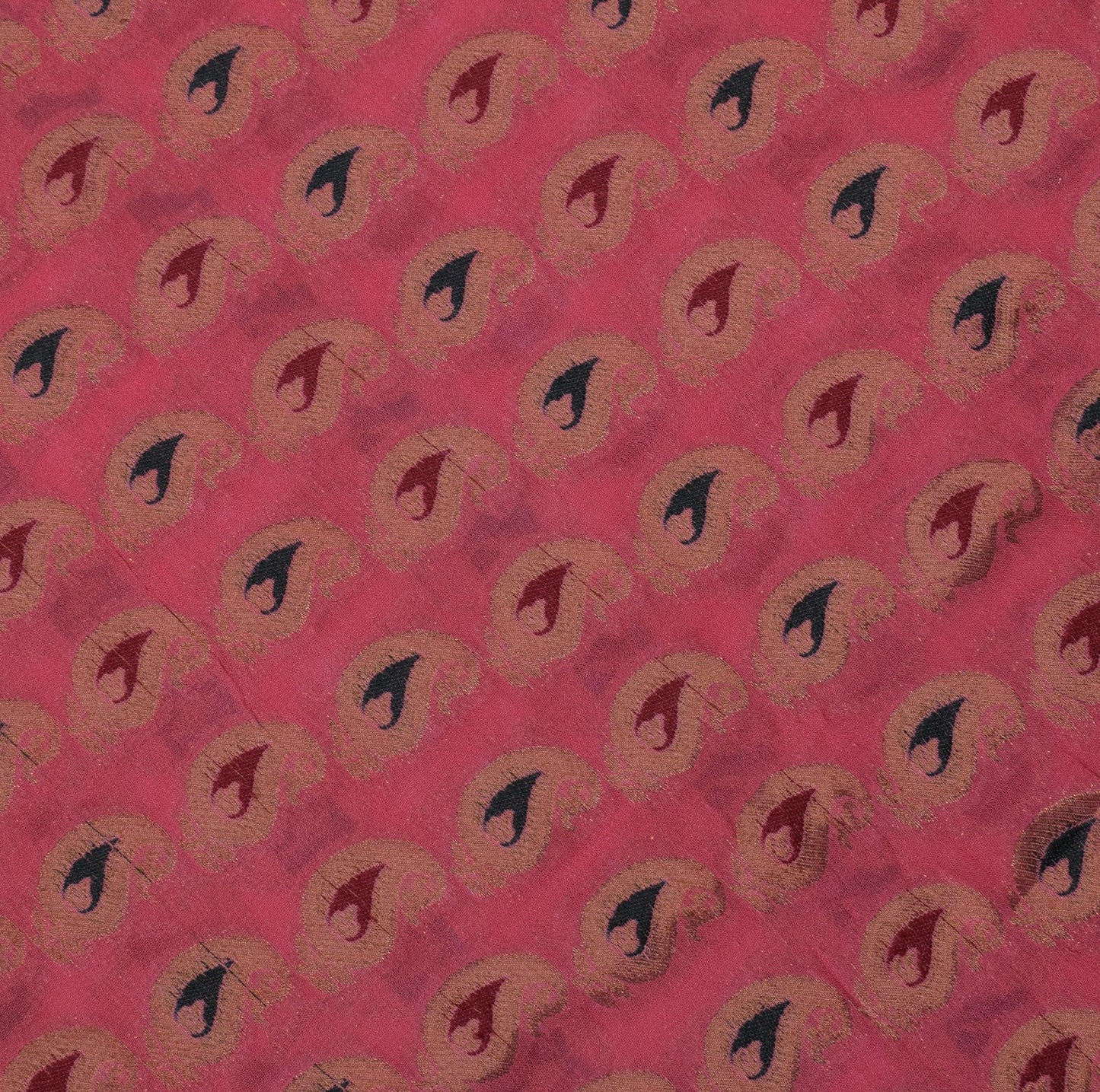 Sushila Vintage Pink Heavy Saree Pure Georgette Silk Woven Paisley Sari Fabric