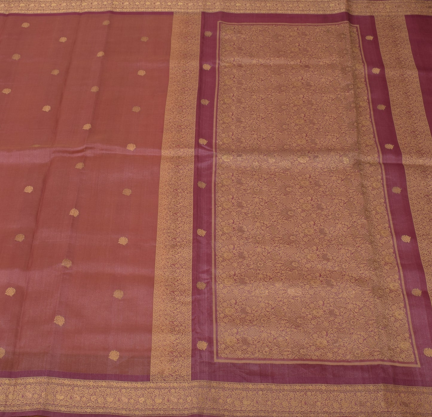 Sushila Vintage Beautiful Saree 100% Pure Silk Woven Floral Sari 5 Yard Fabric