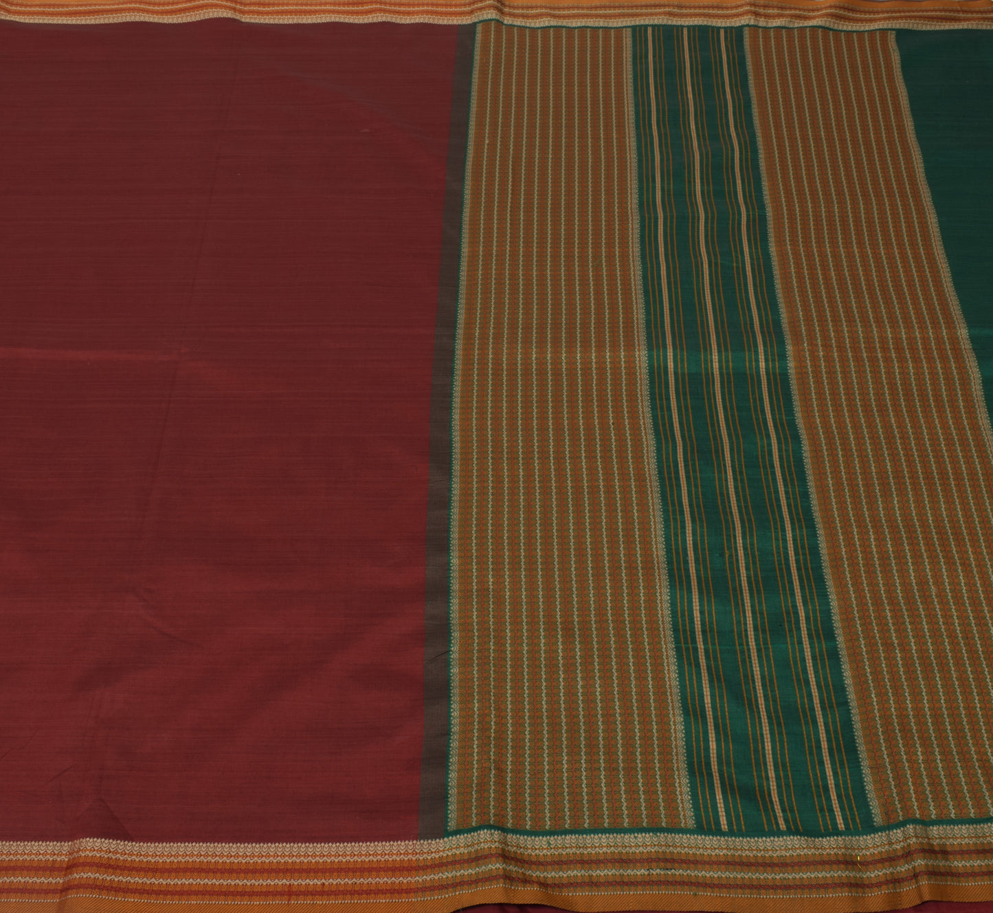 Sushila Vintage Maroon Indian Saree Pure Cotton Woven 5 Yard Sari Soft Fabric