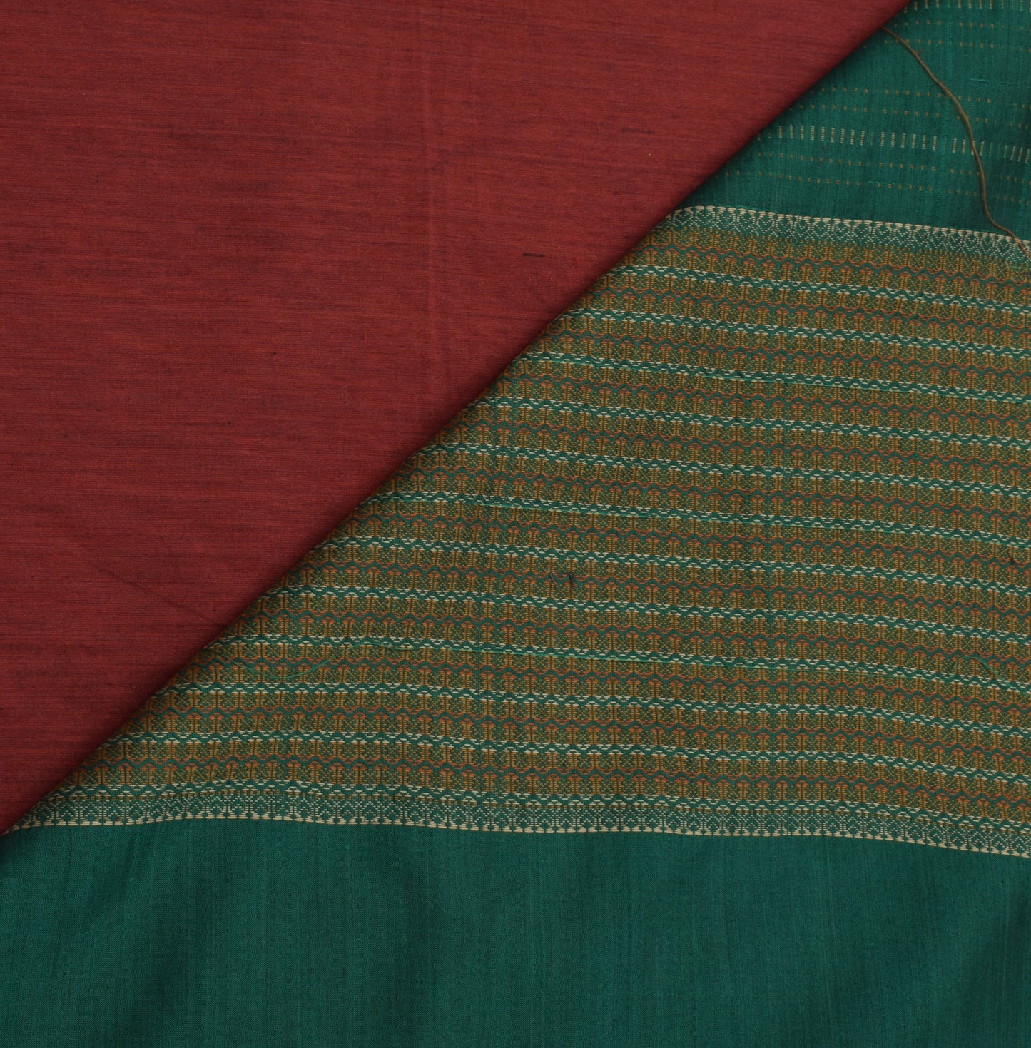 Sushila Vintage Maroon Indian Saree Pure Cotton Woven 5 Yard Sari Soft Fabric