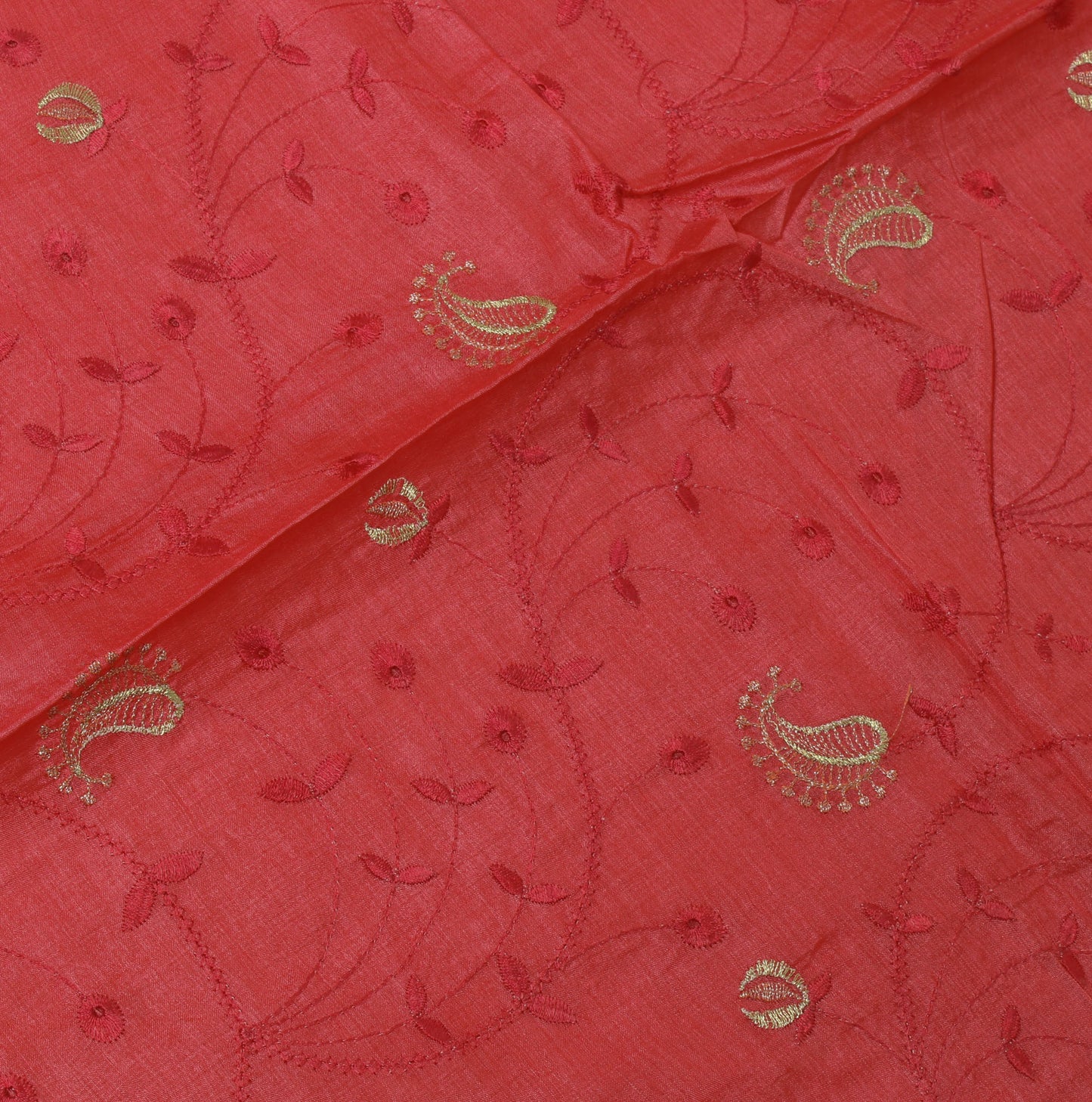 Sushila Vintage Peach Saree 100% Pure Silk Hand Beaded Floral Sari 5 Yard Fabric