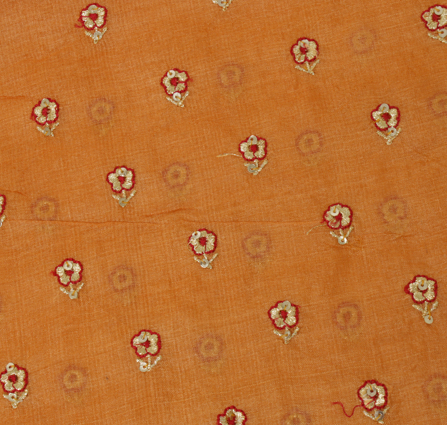 Sushila Vintage Rust Saree Pure Silk Woven & Embroidered Floral Sari 5 YD Fabric