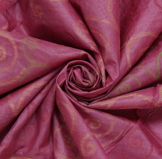 Sushila Vintage Magenta Indian Saree 100% Pure Silk Woven Sari 5Yd Craft Fabric