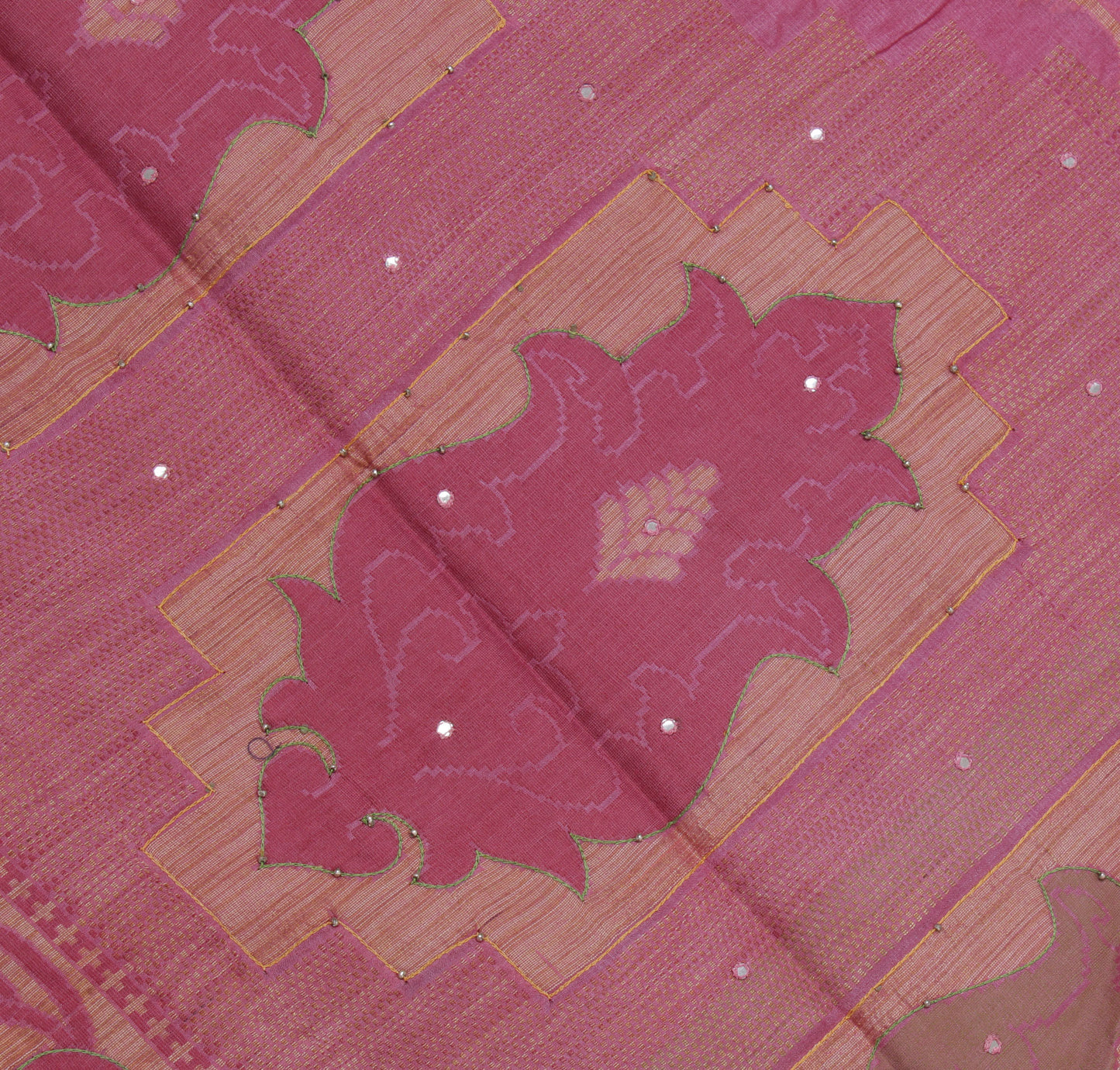 Sushila Vintage Magenta Indian Saree 100% Pure Silk Woven Sari 5Yd Craft Fabric