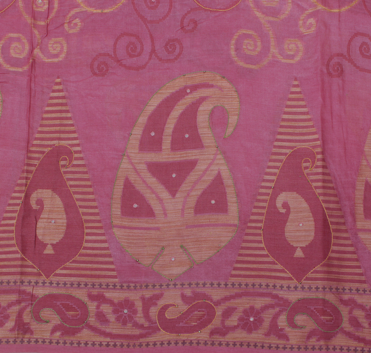 Sushila Vintage Magenta Indian Saree 100% Pure Silk Woven Sari 5Yd Craft Fabric