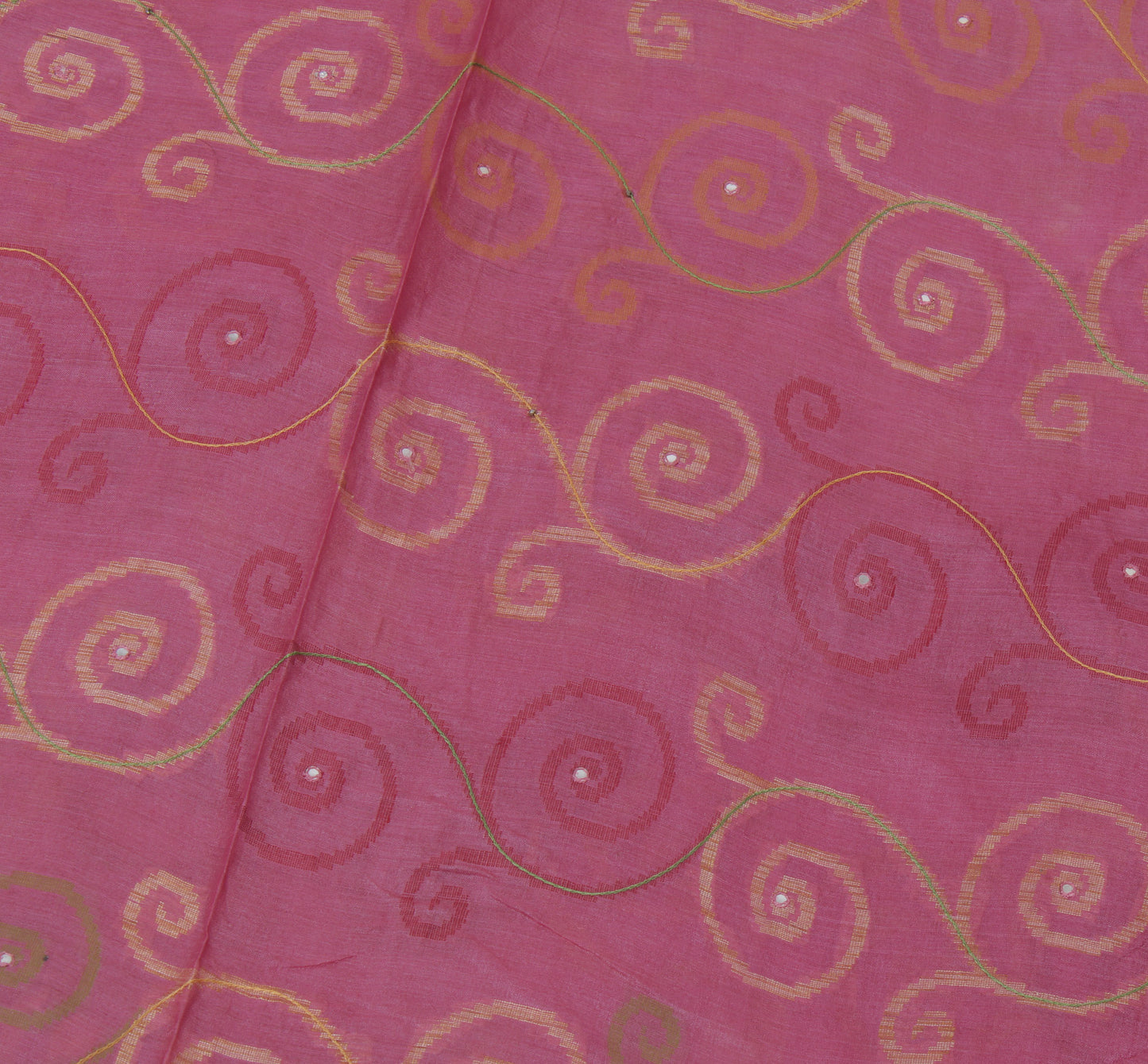 Sushila Vintage Magenta Indian Saree 100% Pure Silk Woven Sari 5Yd Craft Fabric