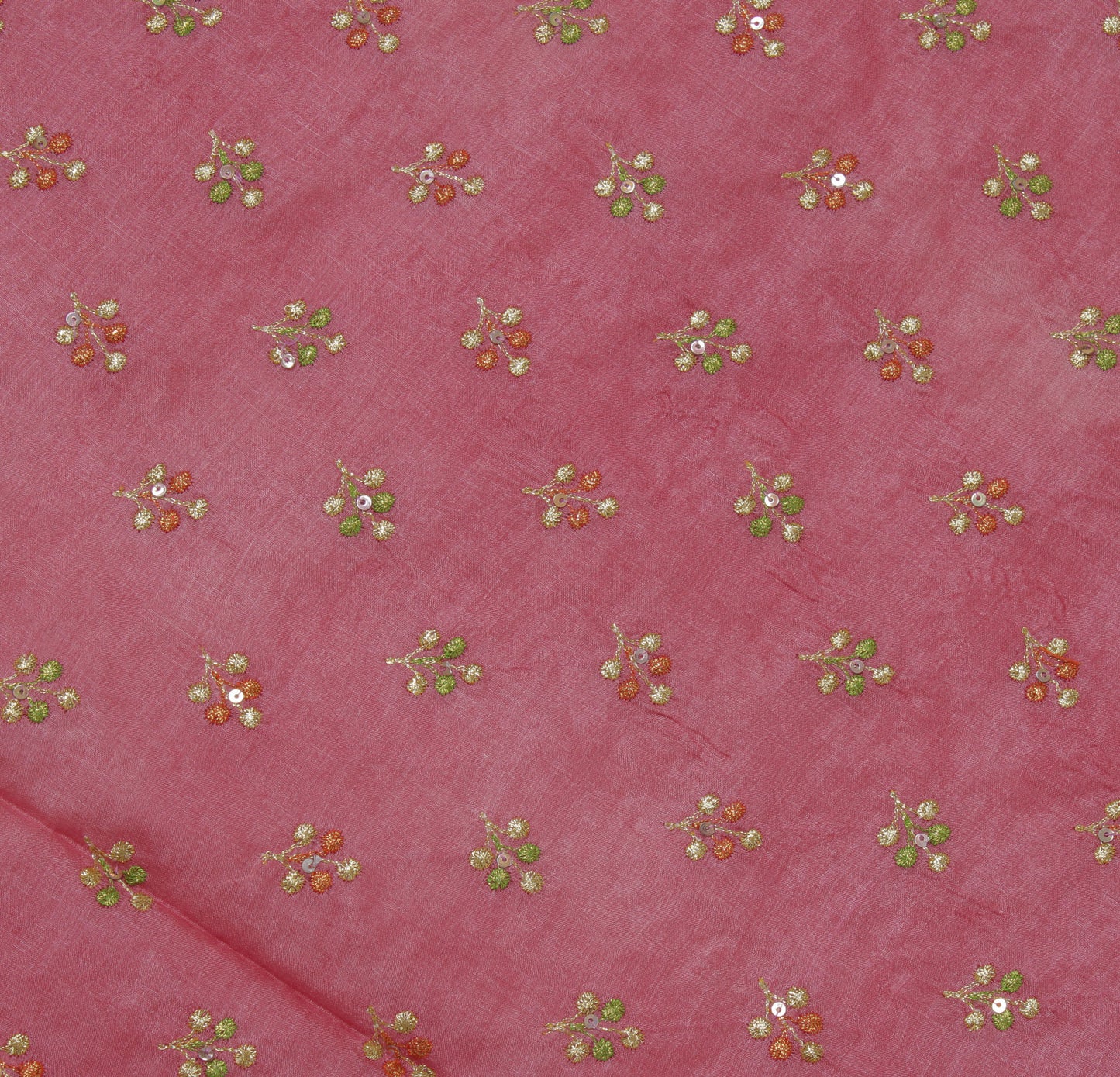 Sushila Vintage Pink Saree 100% Pure Silk Embroidered Floral Sari Craft Fabric