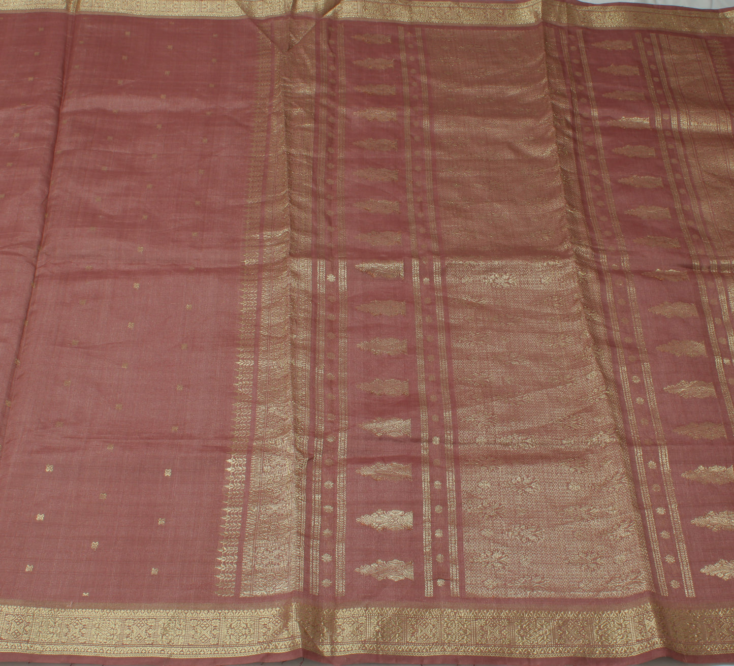 Sushila Vintage Indian Saree 100% Pure Silk All Over Woven Floral Sari Fabric