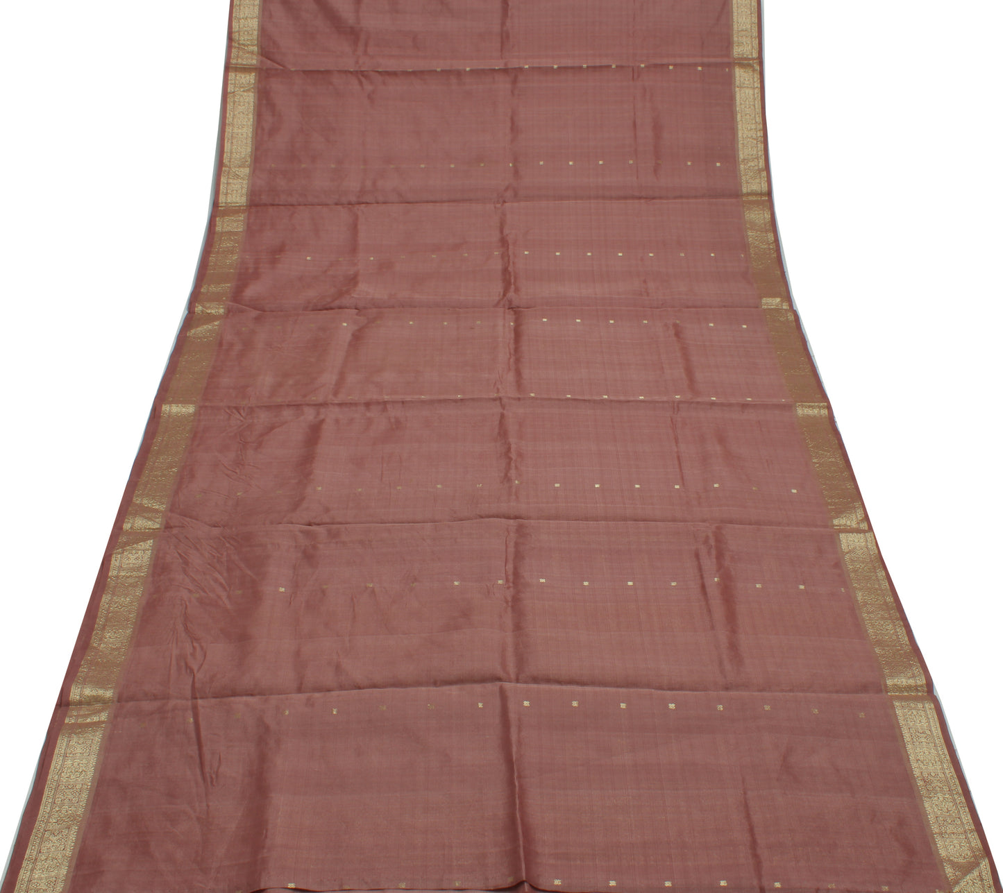 Sushila Vintage Indian Saree 100% Pure Silk All Over Woven Floral Sari Fabric