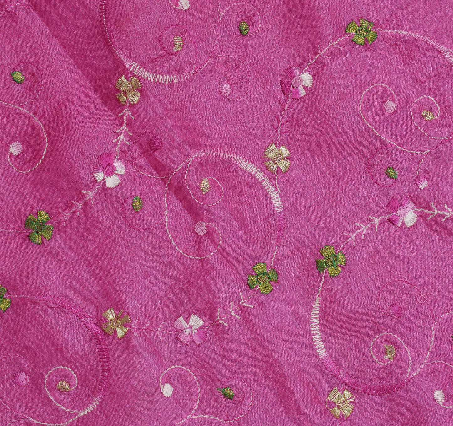 Sushila Vintage Magenta Indian Saree Pure Silk Woven & Embroidered Sari Fabric