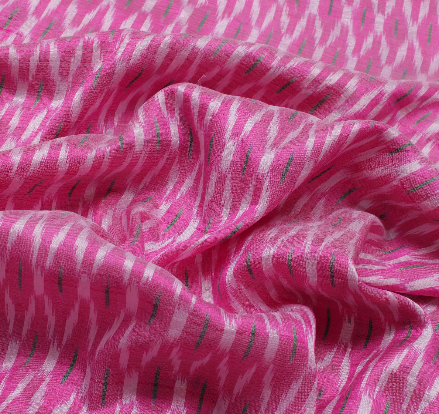 Sushila Vintage Pink Saree Pure Silk Hand Woven Ikat Patola Sari Craft Fabric