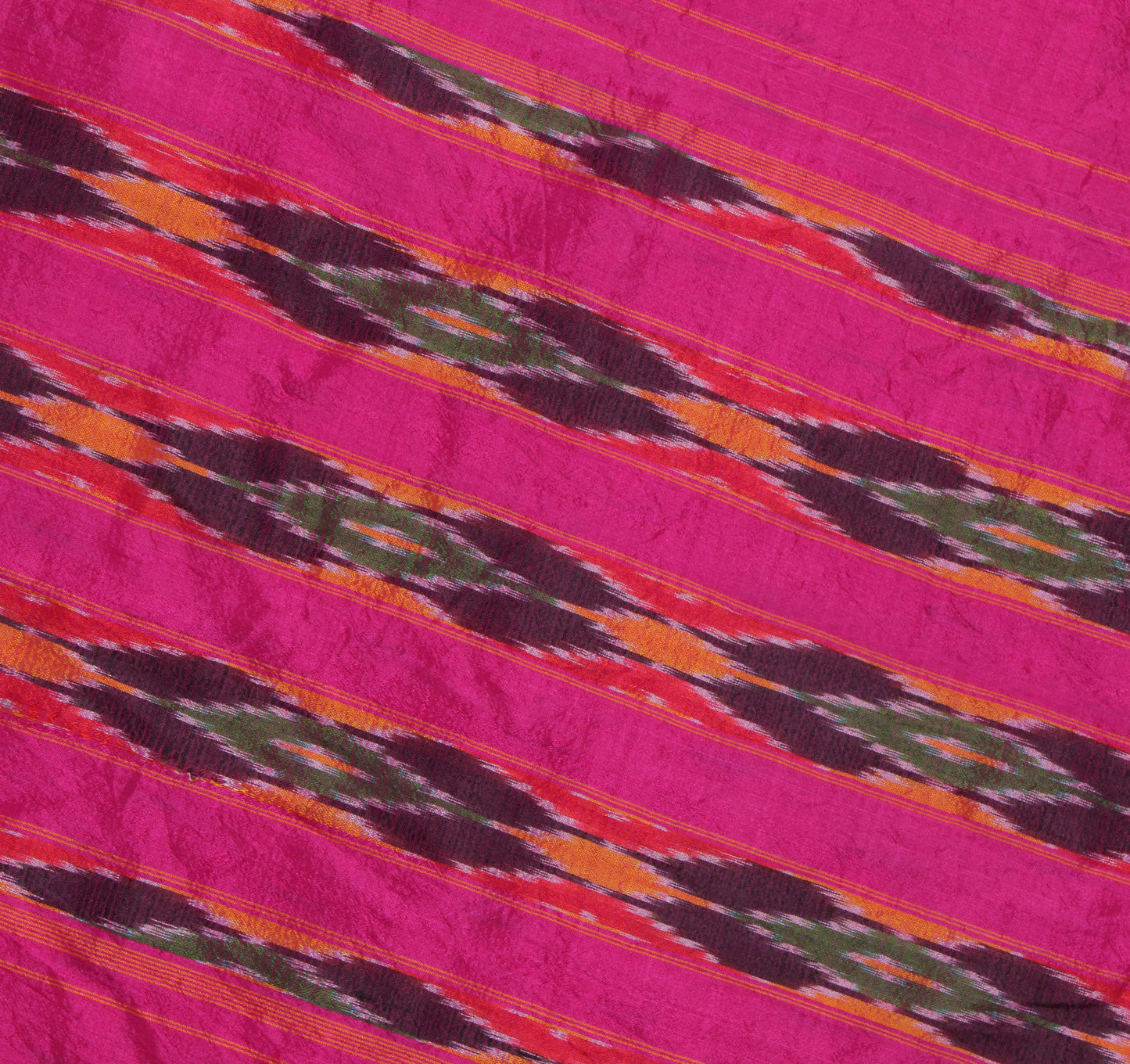 Sushila Vintage Pink Saree Pure Silk Hand Woven Ikat Patola Sari Craft Fabric