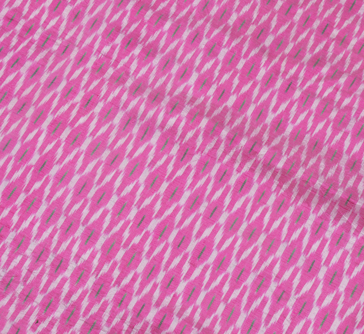 Sushila Vintage Pink Saree Pure Silk Hand Woven Ikat Patola Sari Craft Fabric