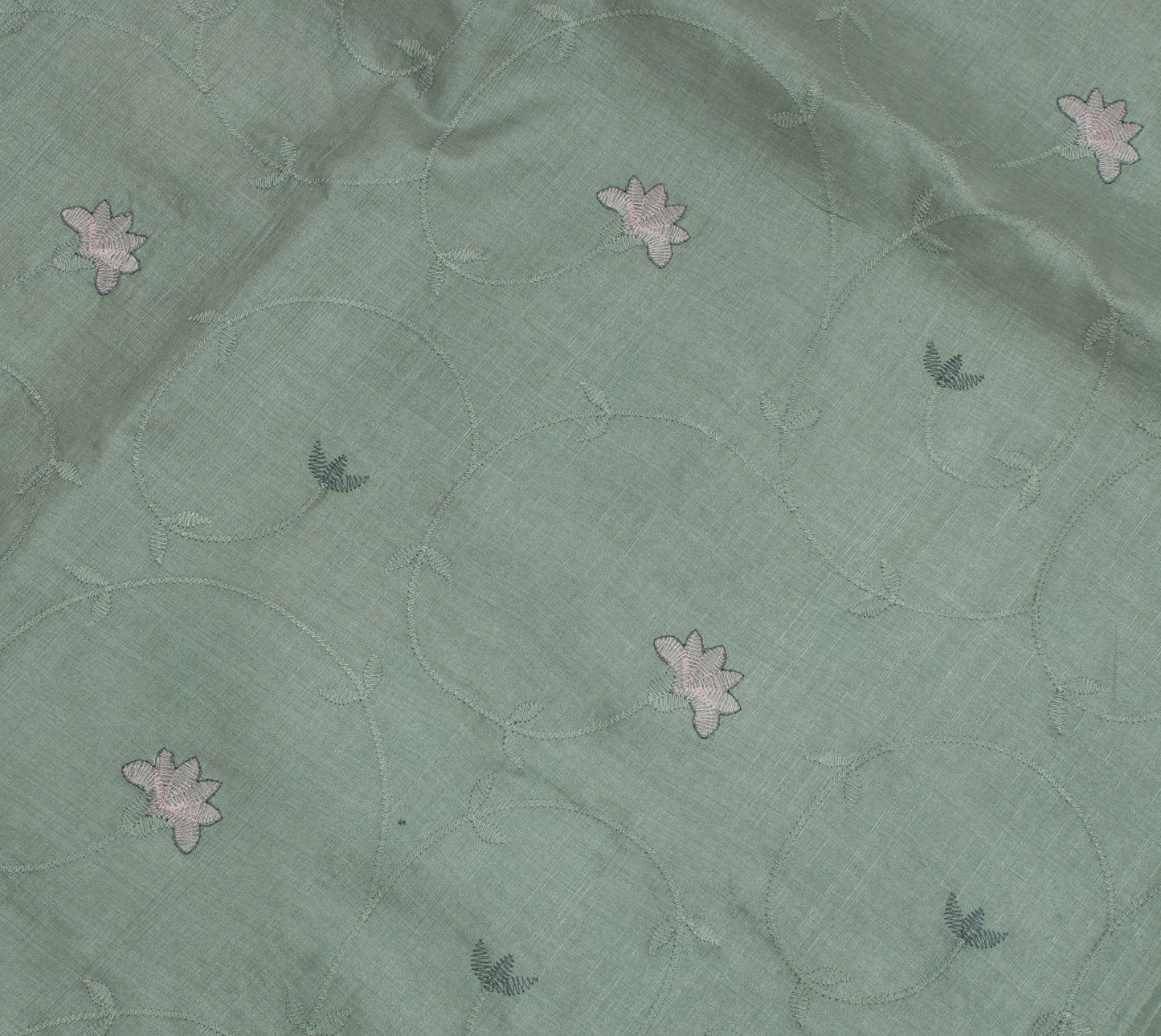 Sushila Vintage Gray Saree 100% Pure Silk Woven & Embroidered Floral Sari Fabric