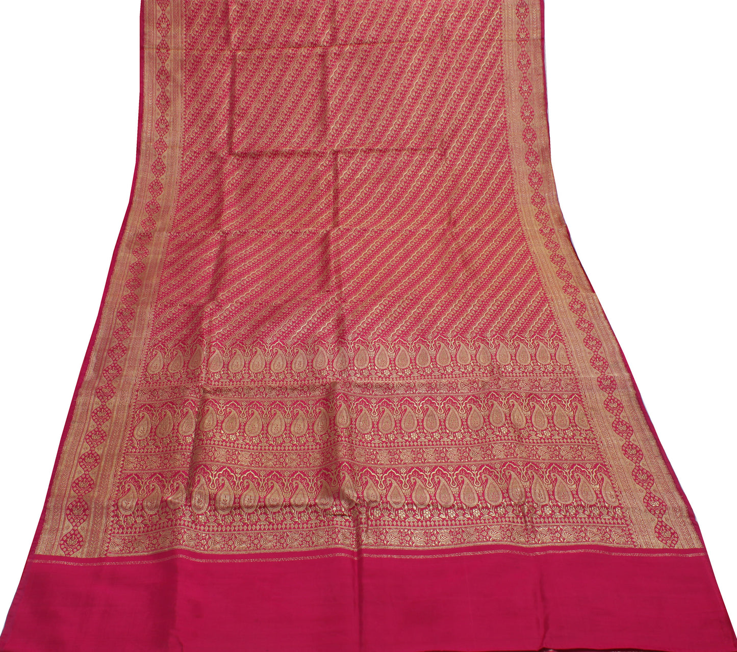 Sushila Vintage Heavy Indian Saree Blend Silk Banarasi Brocade Woven Sari Fabric