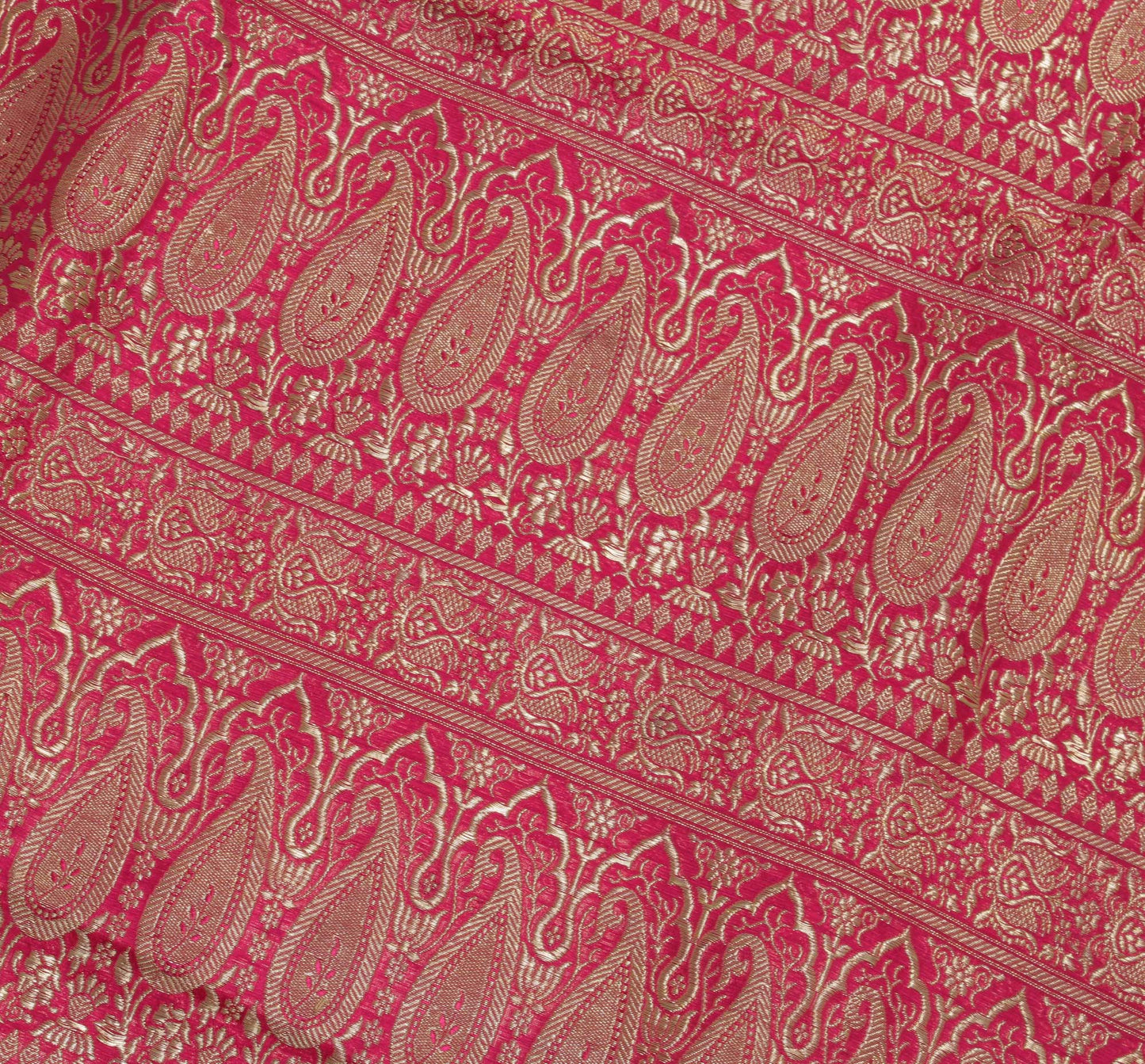 Sushila Vintage Heavy Indian Saree Blend Silk Banarasi Brocade Woven Sari Fabric