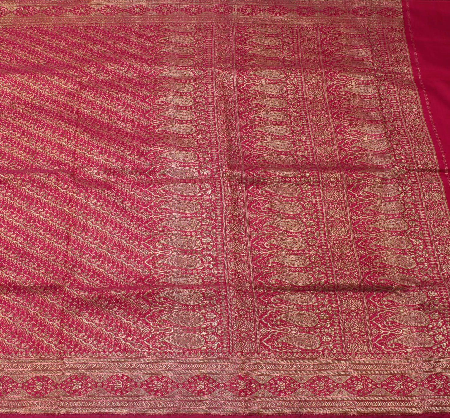 Sushila Vintage Heavy Indian Saree Blend Silk Banarasi Brocade Woven Sari Fabric