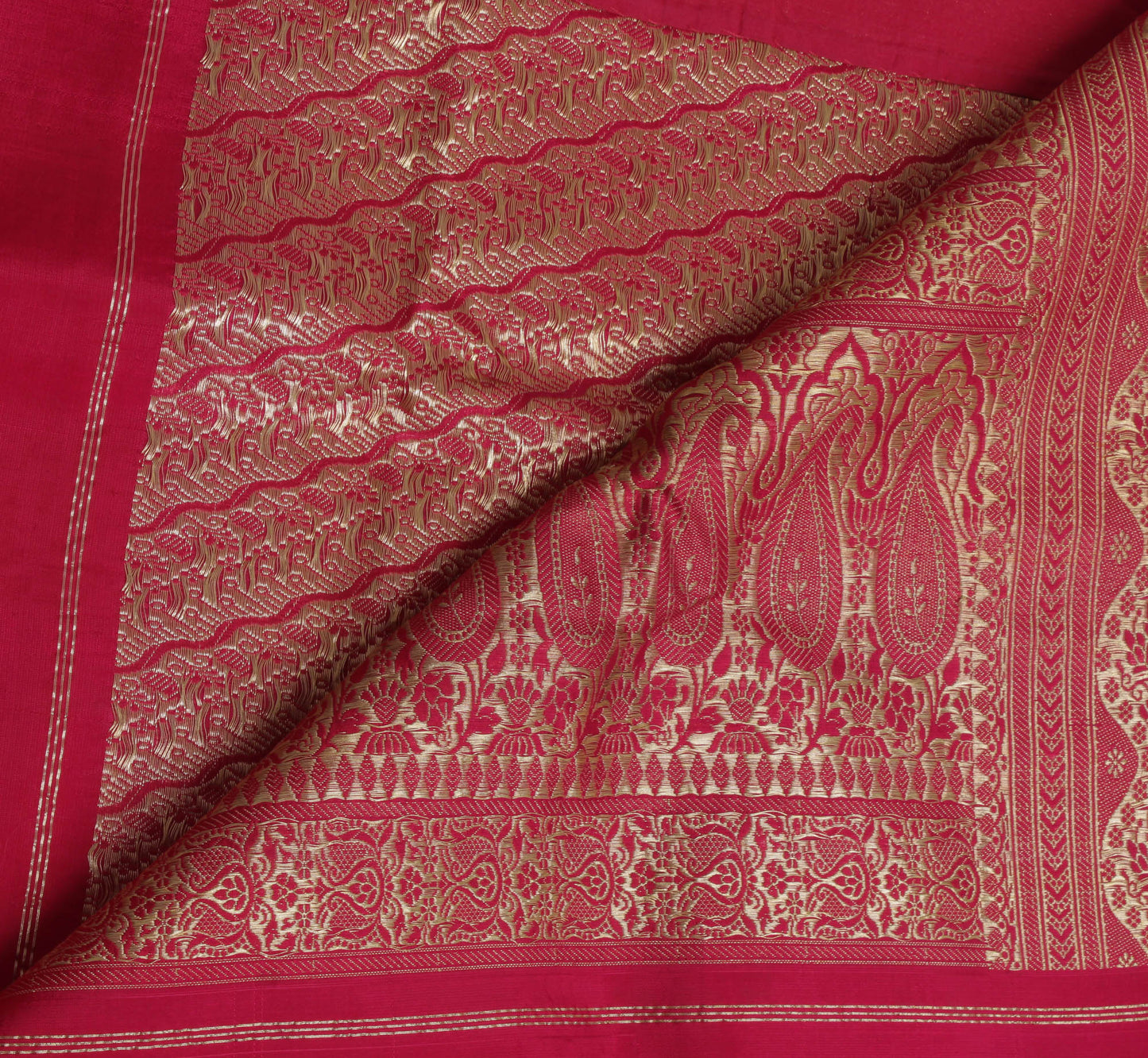 Sushila Vintage Heavy Indian Saree Blend Silk Banarasi Brocade Woven Sari Fabric