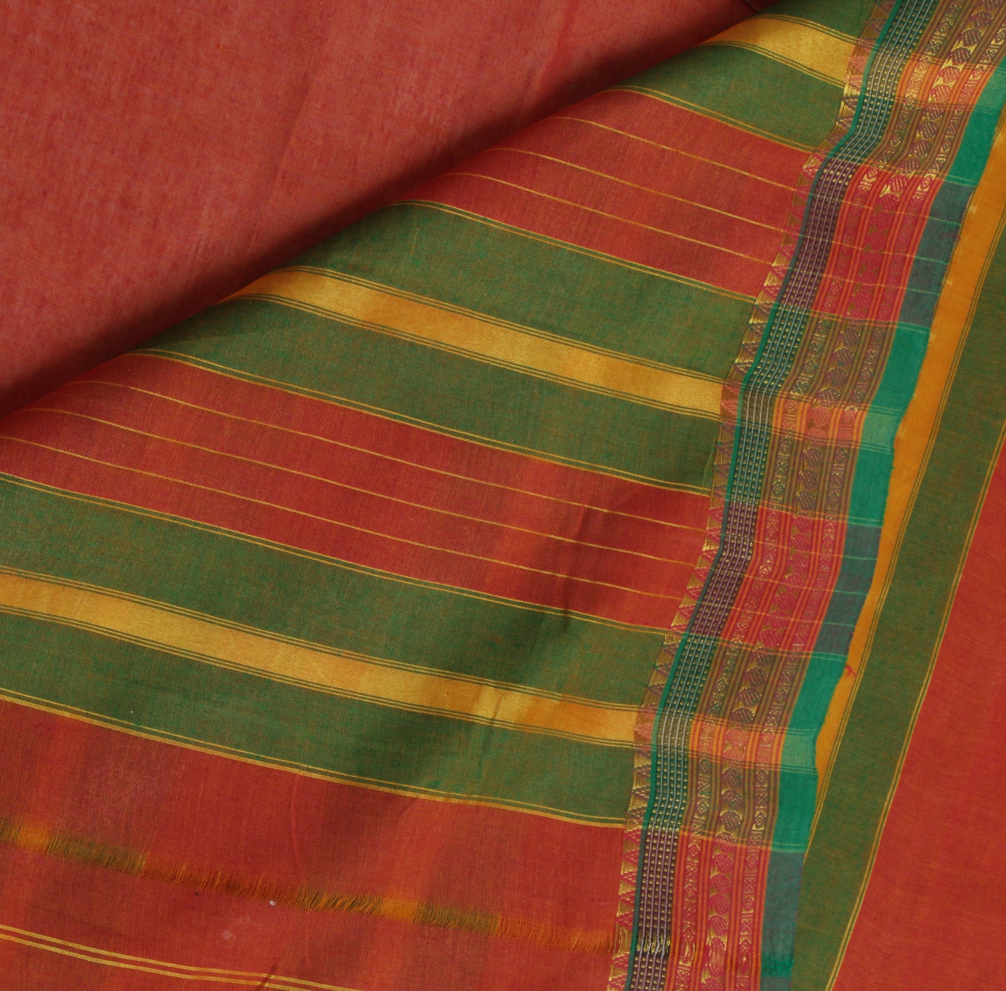 Sushila Vintage Indian Saree 100% Pure Cotton Woven Sari Craft 5 Yard Fabric