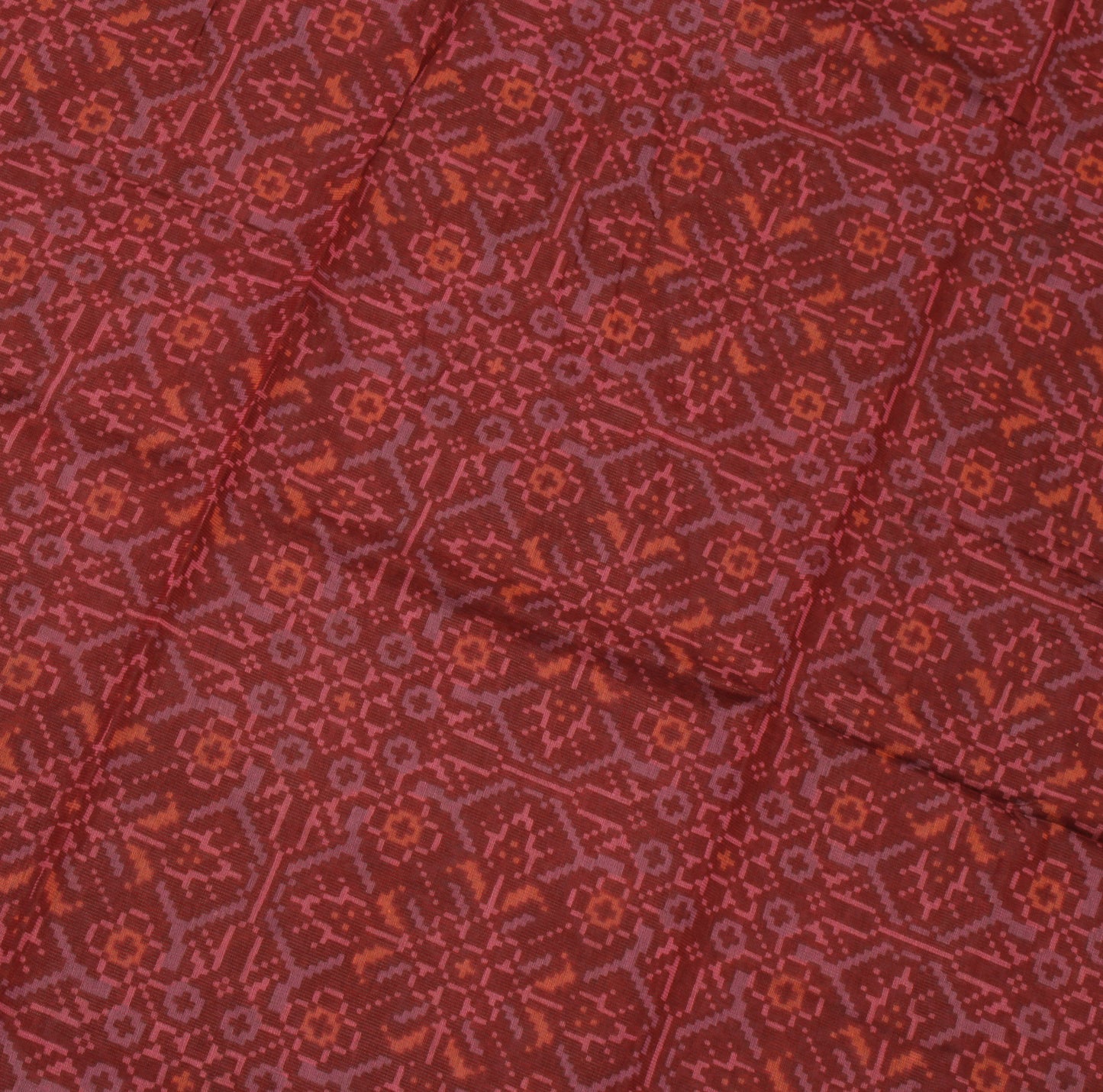 Sushila Vintage Maroon Saree Pure Cotton Printed Abstract Sari Craft Sari Fabric