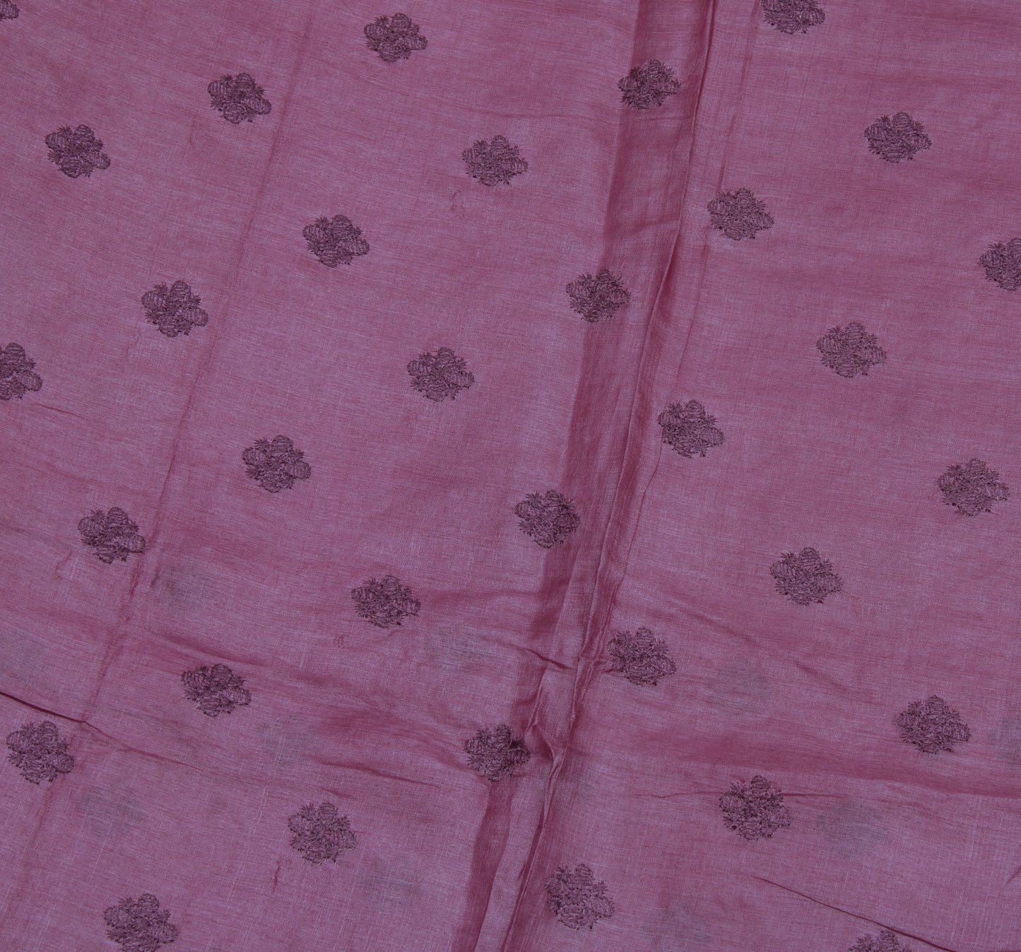 Sushila Vintage Purple Indian Saree Blend Silk Embroidered Floral Sari Fabric