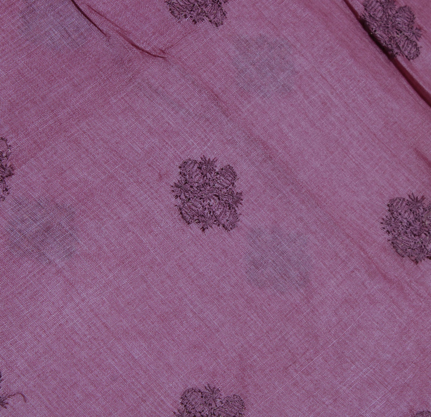 Sushila Vintage Purple Indian Saree Blend Silk Embroidered Floral Sari Fabric