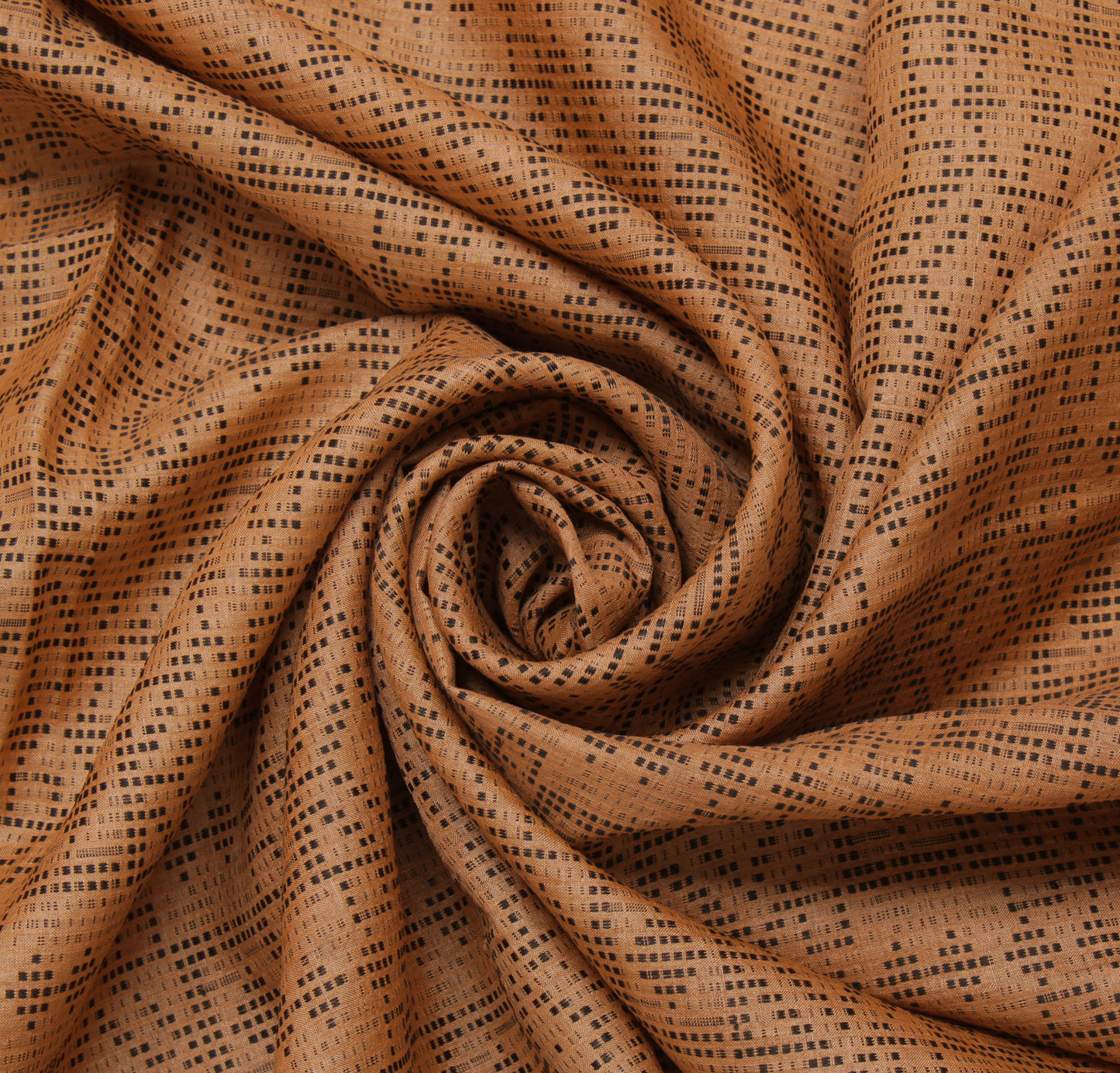 Sushila Vintage Brown Indian Sari Pure Silk Embroidered & Printed Sari Fabric