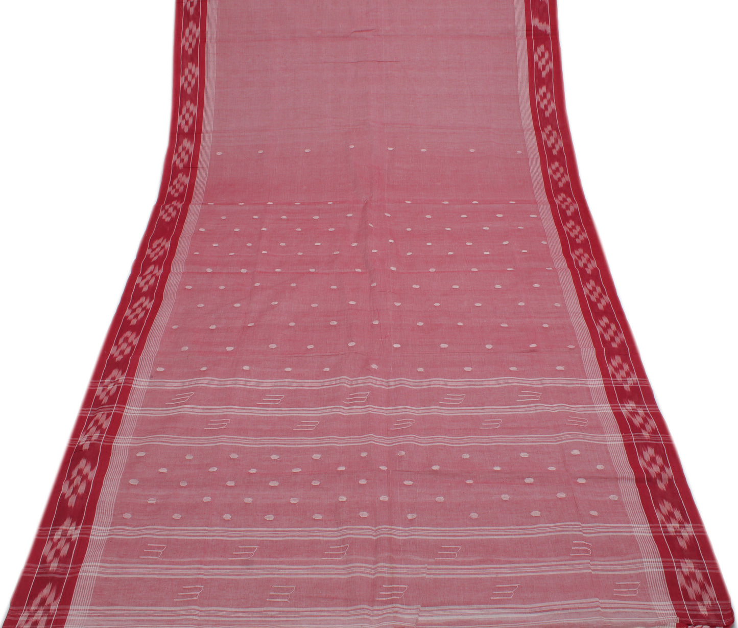 Sushila Vintage Maroon Indian Saree 100% Pure Cotton Woven Sari Craft Fabric