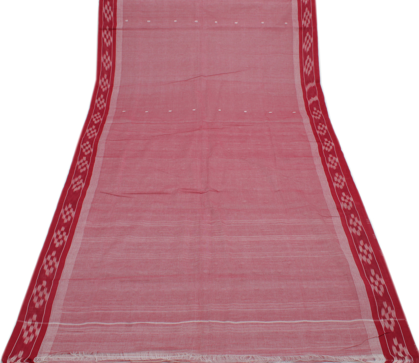 Sushila Vintage Maroon Indian Saree 100% Pure Cotton Woven Sari Craft Fabric