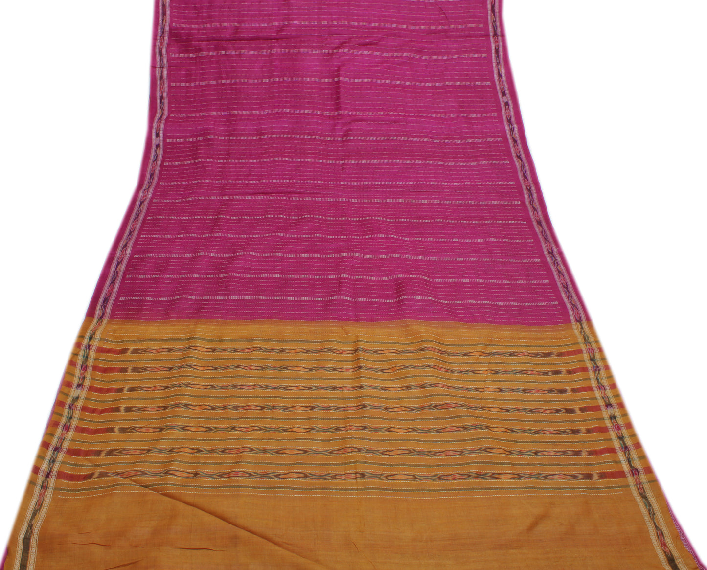 Sushila Vintage Purple Saree Pure Silk Hand Woven Ikat Patola Sari Craft Fabric