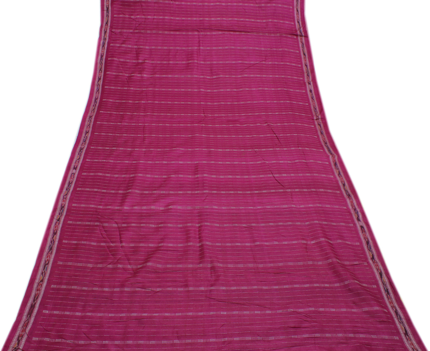 Sushila Vintage Purple Saree Pure Silk Hand Woven Ikat Patola Sari Craft Fabric