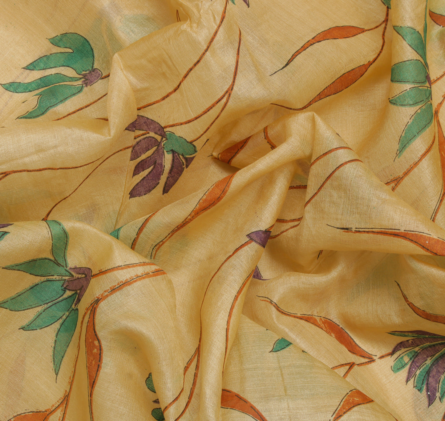 Sushila Vintage Cream Saree Pure Silk Woven & Woven Floral Sari Craft Fabric