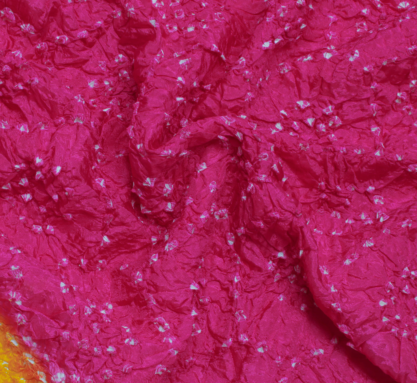 Sushila Vintage Pink Saree Blend Silk Bandhani Printed & Woven Sari Craft Fabric