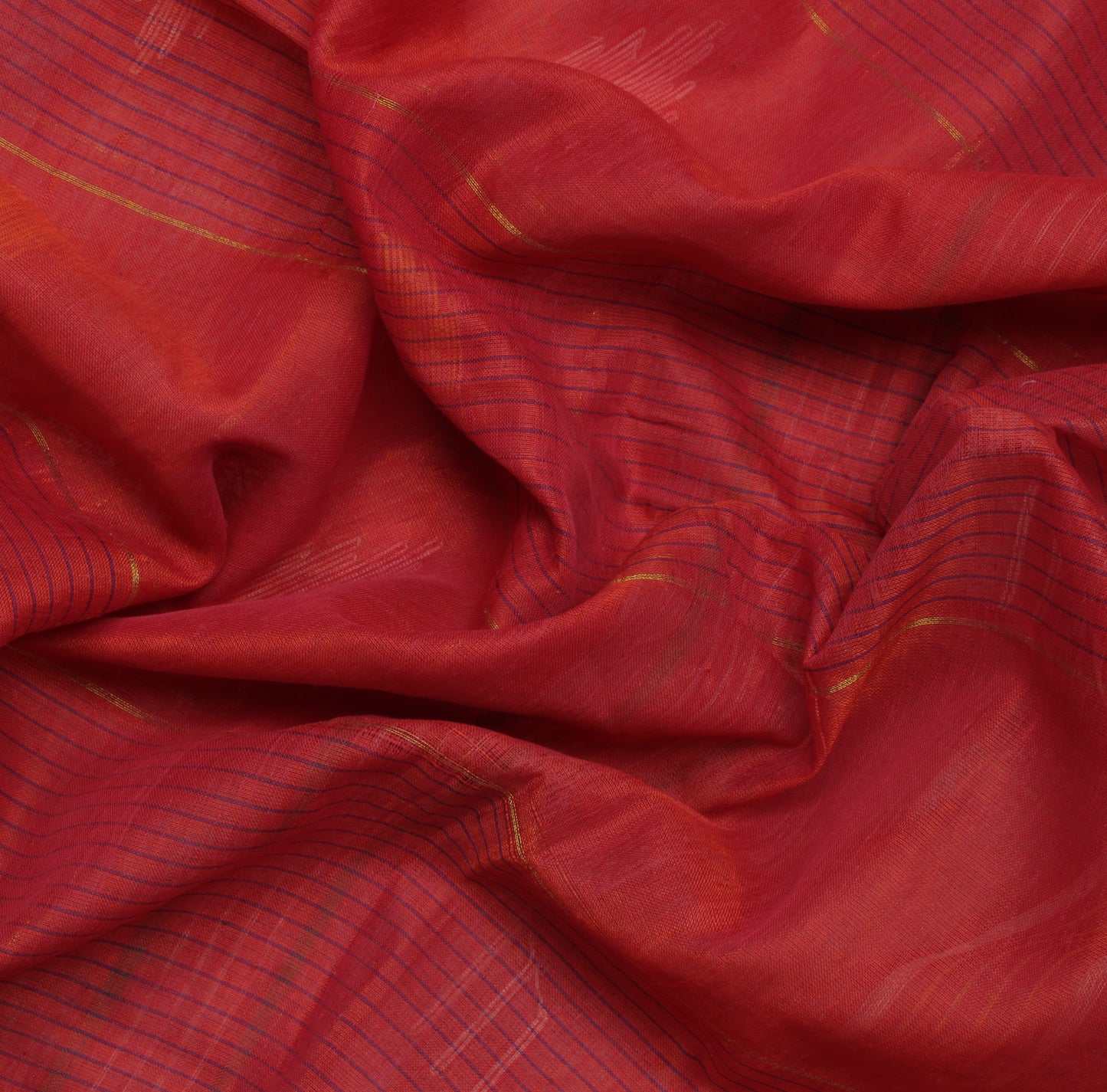 Sushila Vintage Peach Indian Saree 100% Pure Cotton Woven Craft Sari Fabric