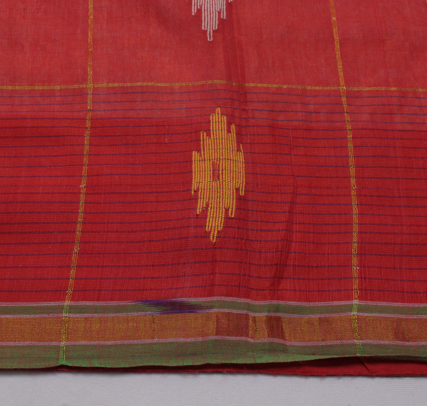 Sushila Vintage Peach Indian Saree 100% Pure Cotton Woven Craft Sari Fabric