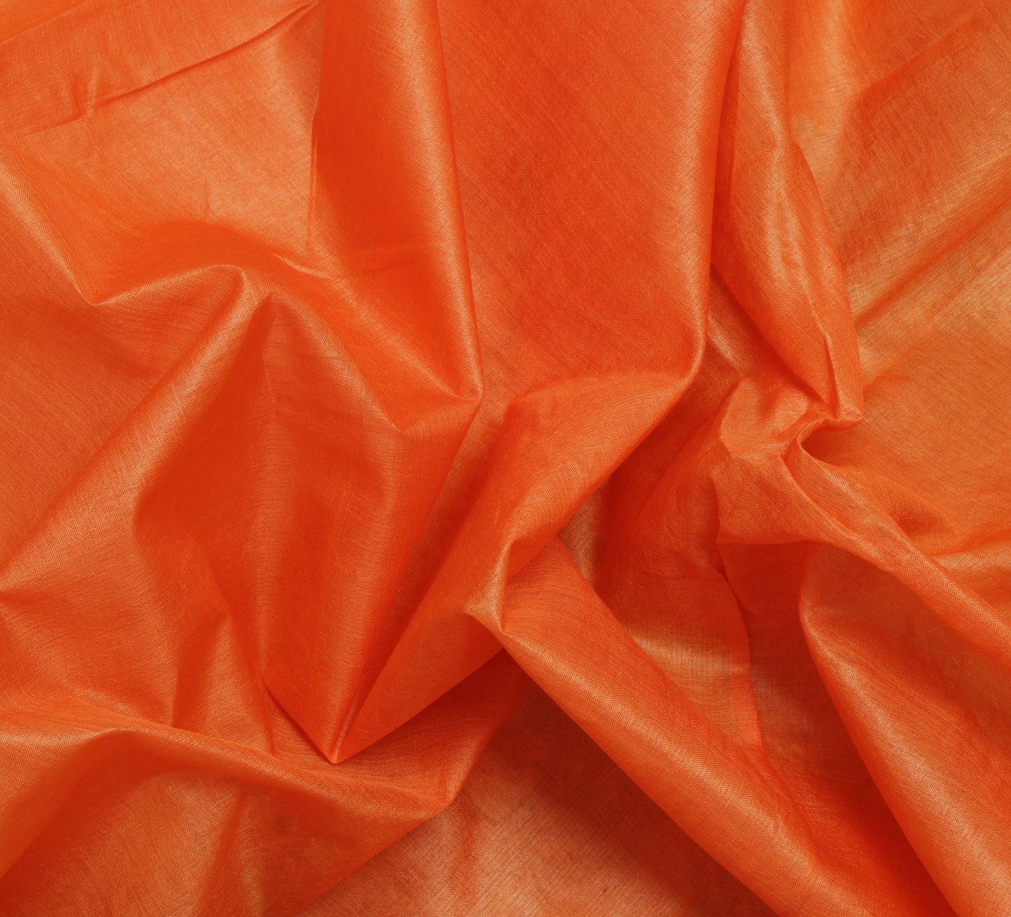 Sushila Vintage Orange Saree Pure Silk Woven & Embroidered Floral Sari Fabric